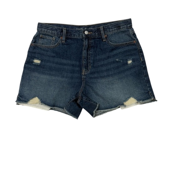 NEW OLD NAVY HIGH-RISE BUILT-IN TOUGH BLUE DISTRESS DENIM SHORTS SIZE 20 - Picture 1 of 8